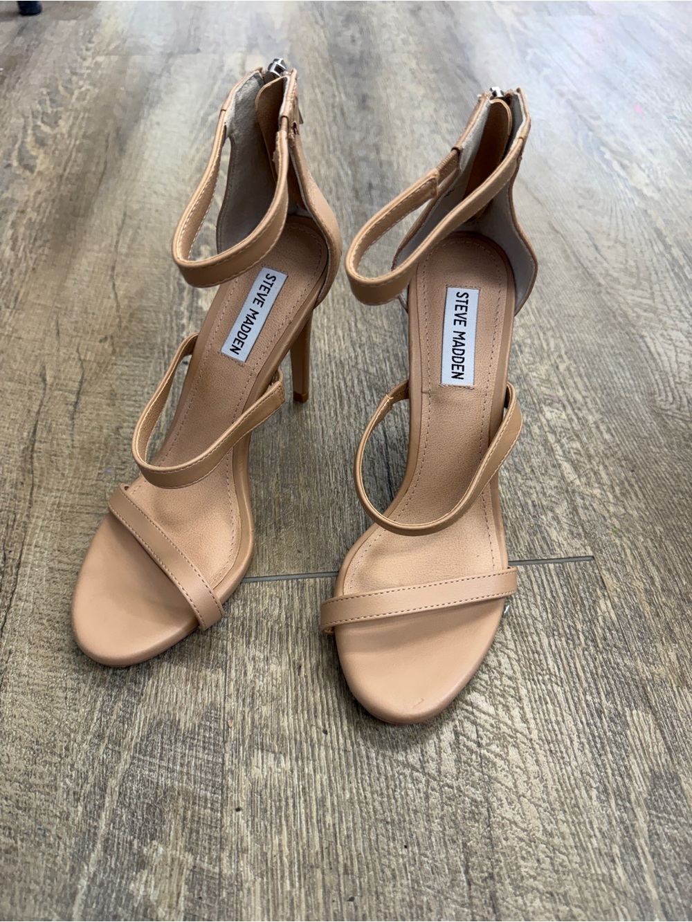 Steve Madden Tan Nude Strappy Stiletto Sandals